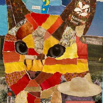 Cat collage using magazine paper