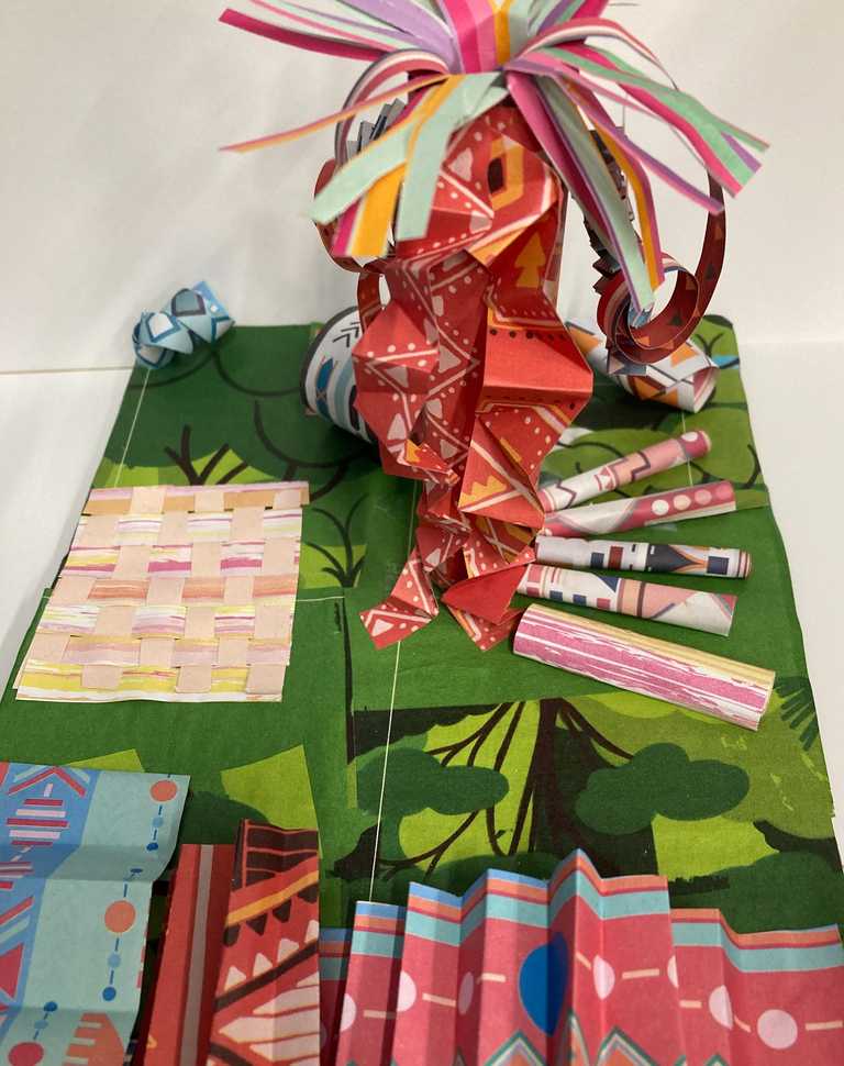 Paper sculpture (detail) using a range of papers