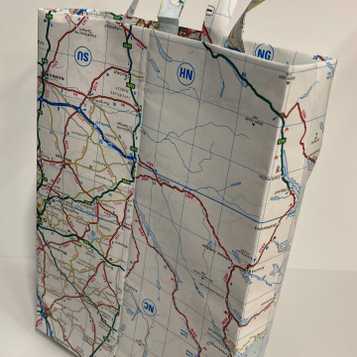 Handmade gift bag using old map paper