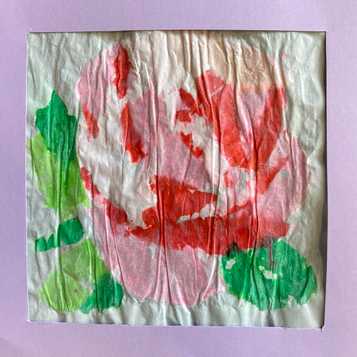 Rose using tissue on tracing paper